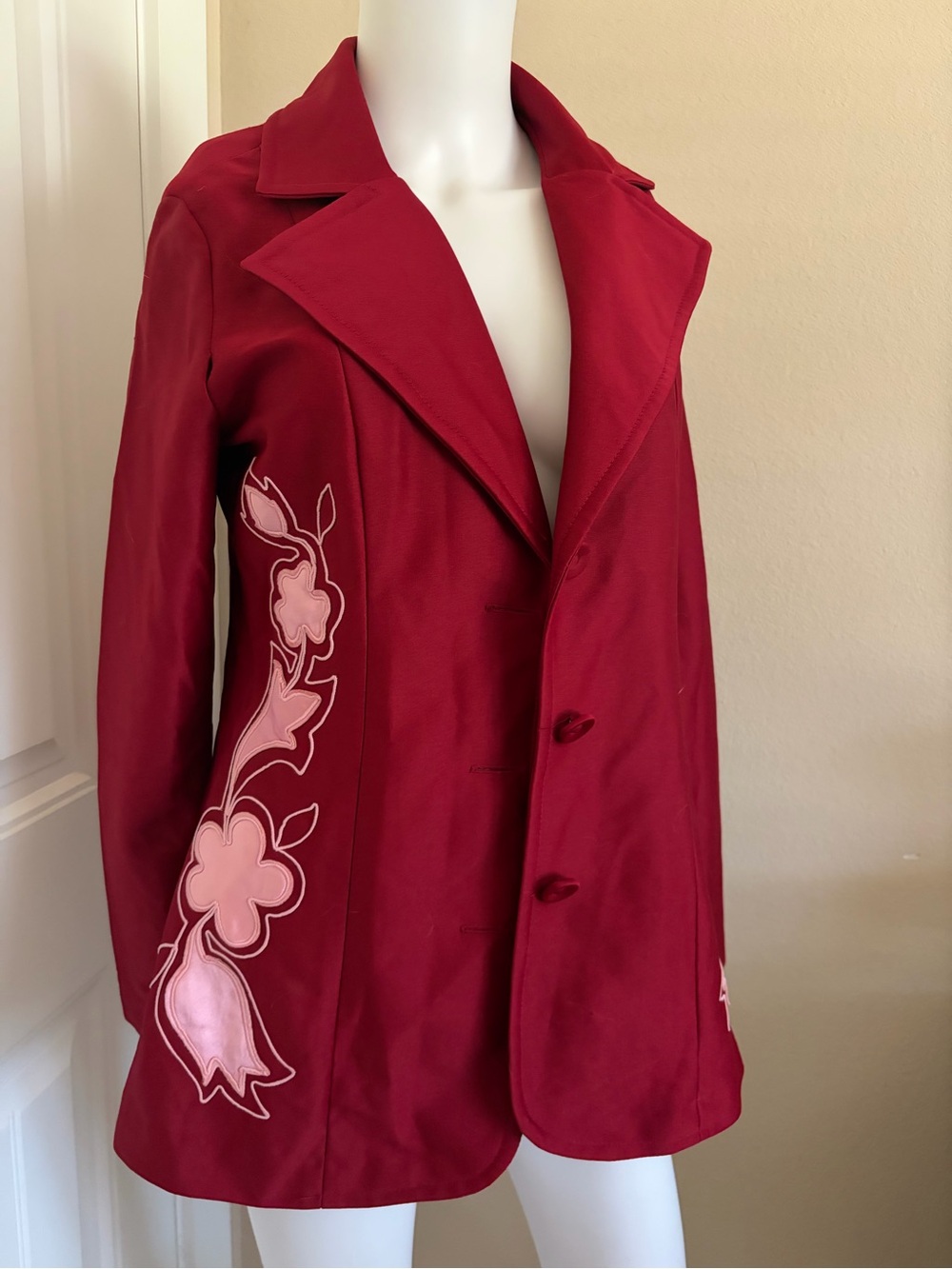 VINTAGE Rare 1970s Western Wear Floral Blazer